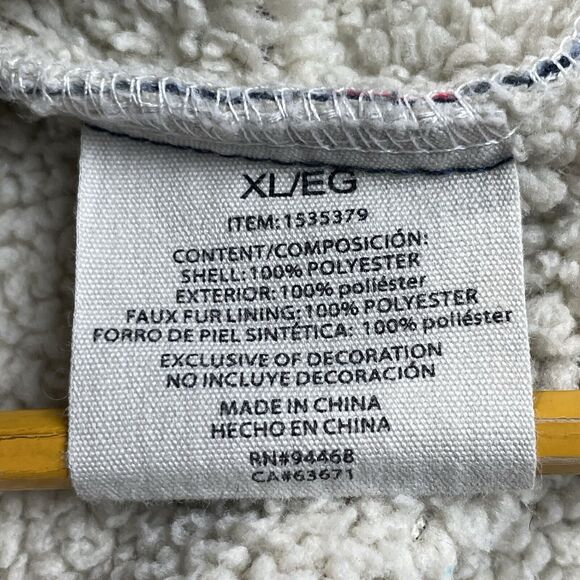 Sage Collective Plaid Shacket Womens XL White Red Blue Sherpa Lined Classic Gorp - Picture 8 of 16